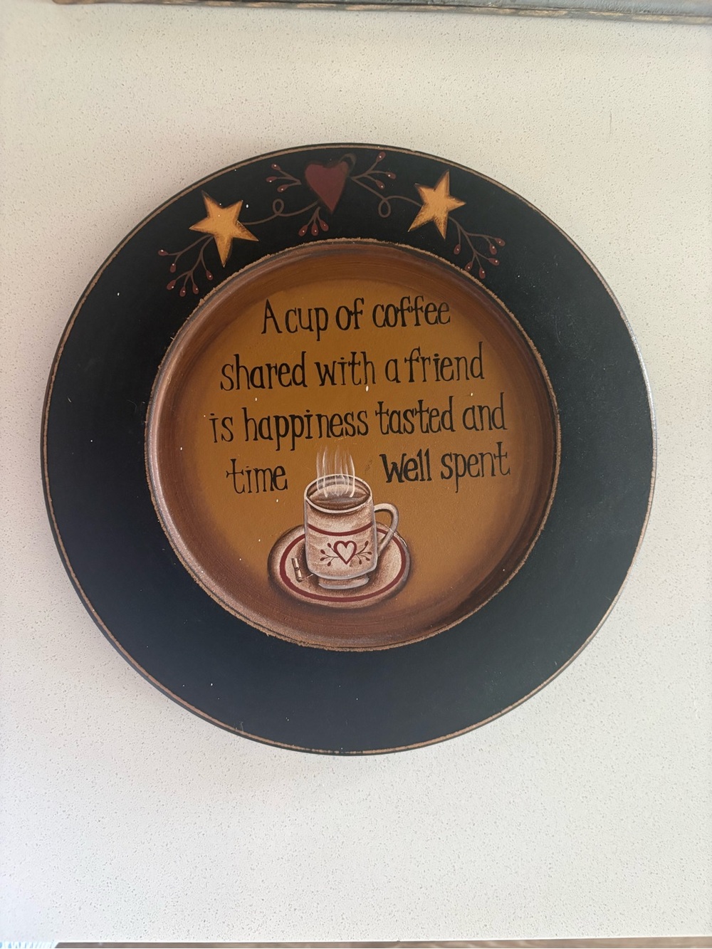 Barbara Lloyd Decorative Coffee Wall Plate in Black and Brown